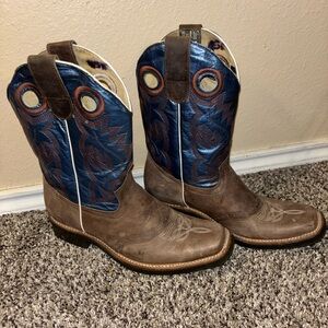 CRAIGS BOOTS Stylish Leather Brown and Blue Cowboy Boots